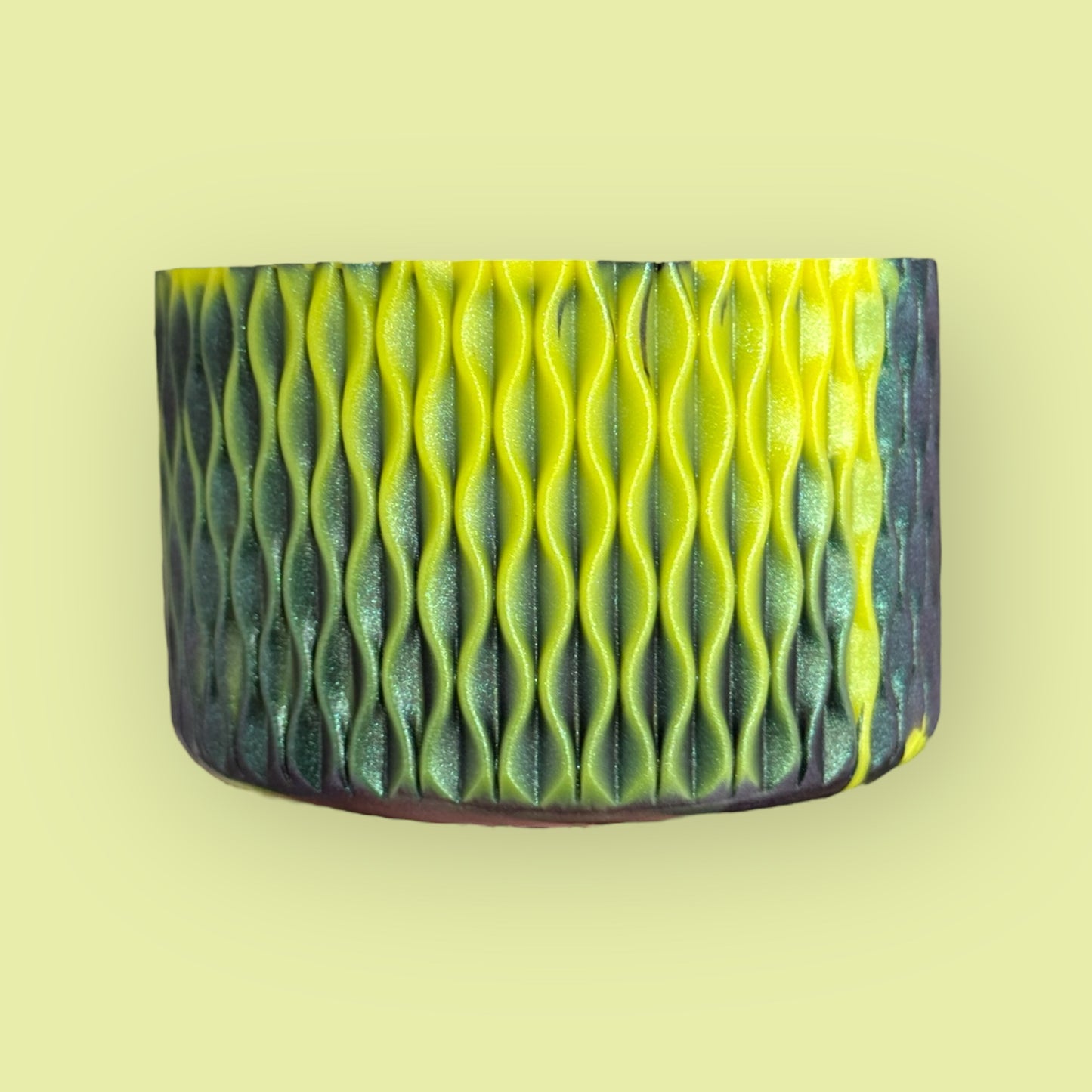 Vibrant Lime & Black Shimmer | Waves Texture | Silicone Boot