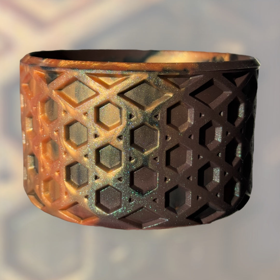 Brown, Black, & Gold Shimmer| Waffle | Silicone Boot