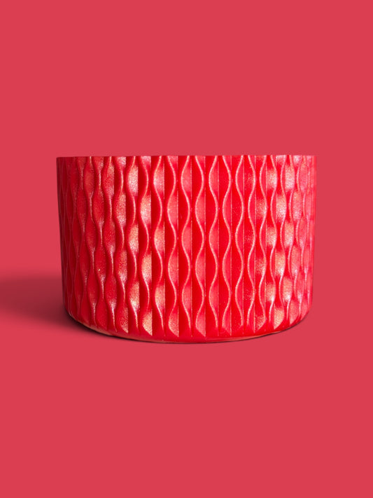 Red Shimmer | Waves Texture | Silicone Boot