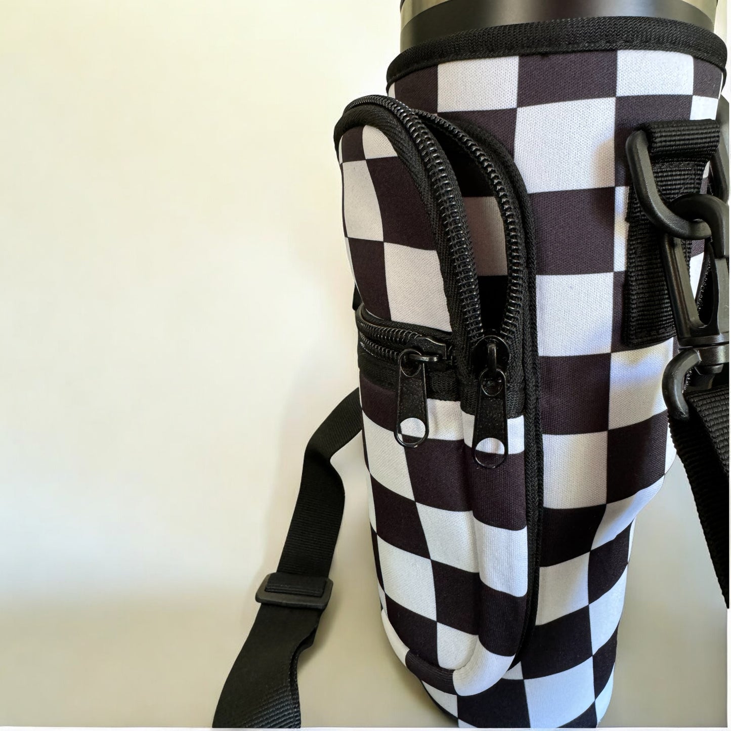 Black and White Checkers | Tumbler Sling | Fits Stanley, Simple Modern, & Hydrojug 40oz's