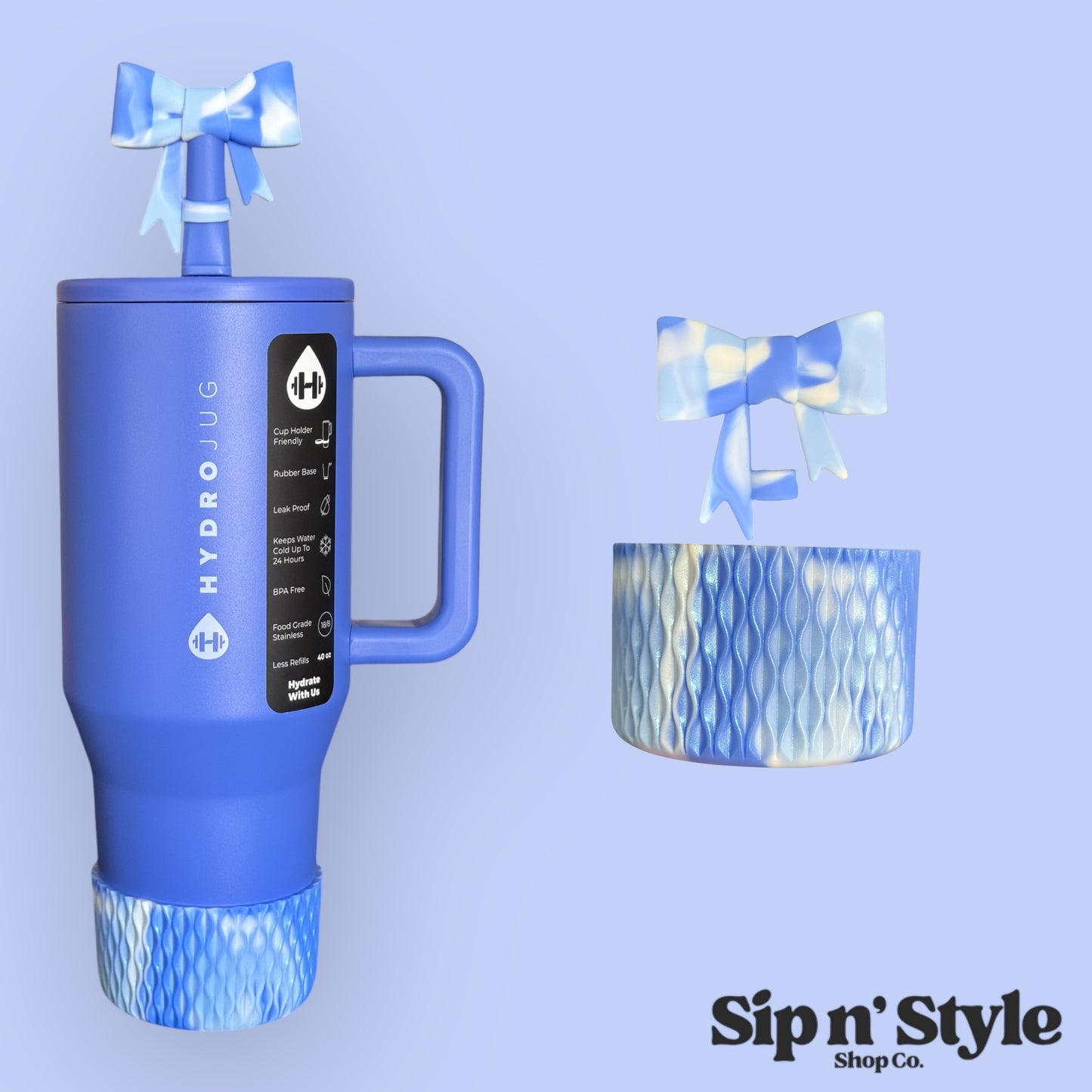 Blueberry Swirl Shimmer | Waves Texture | Silicone Boot