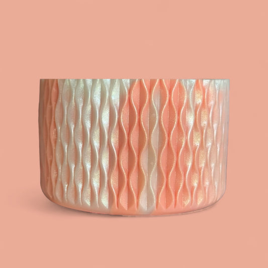 Peach and Pearl Shimmer | Waves Texture | Silicone Boot