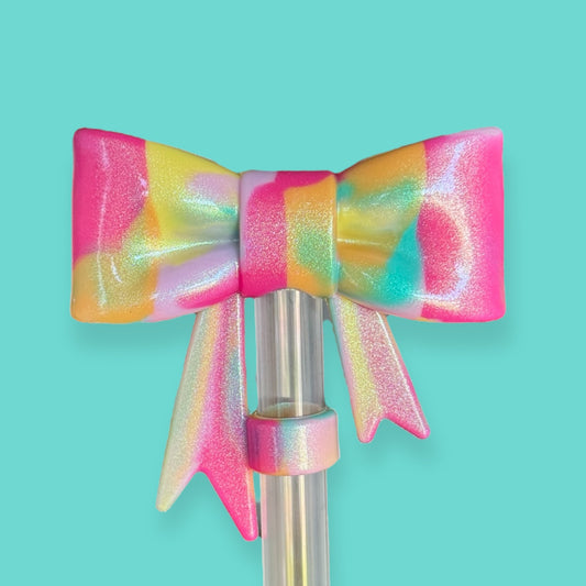 Summer Sorbet Shimmer | Bow | Straw Topper 10mm