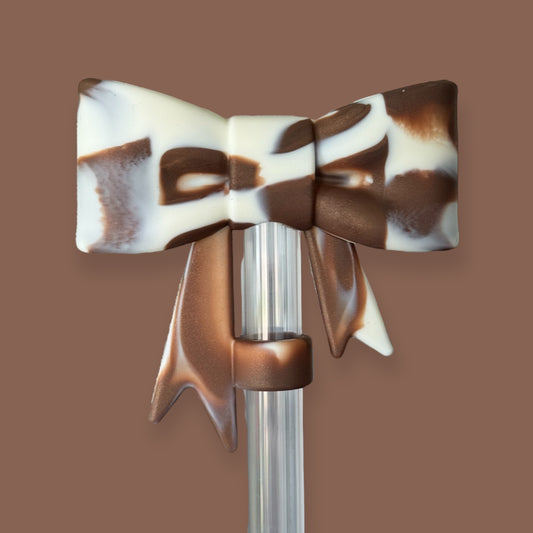 Magnolia & Cream | Bow | Straw Topper 10mm