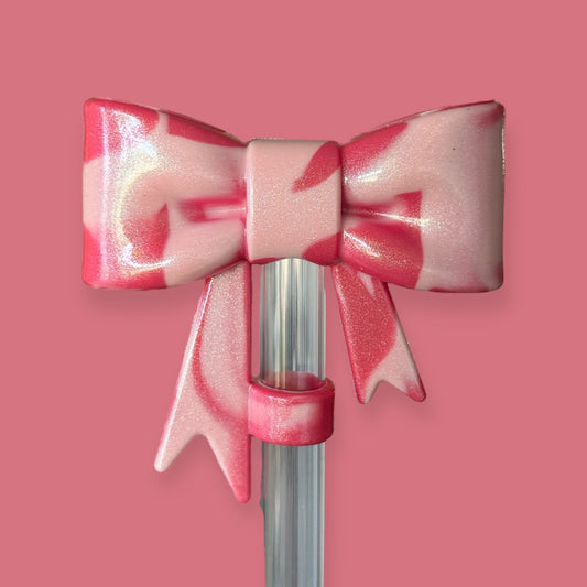 Salmon Glow Shimmer | Bow | Straw Topper 10mm