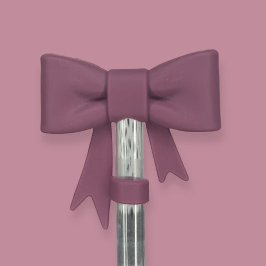 Mauve | Bow | Straw Topper 10mm