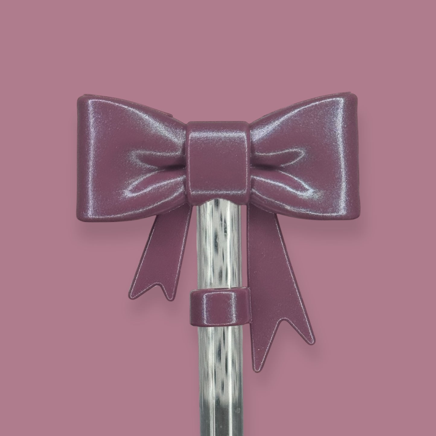 Mauve Shimmer | Bow | Straw Topper 10mm