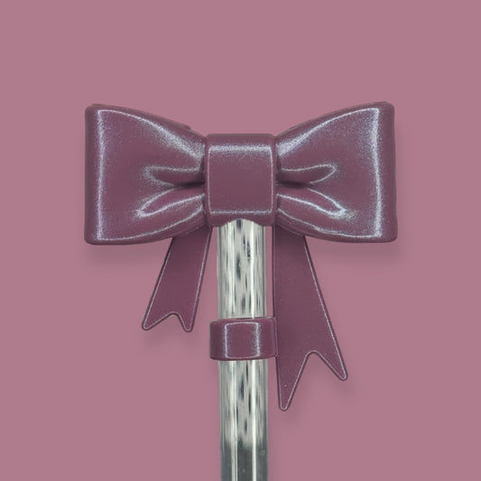 Mauve Shimmer | Bow | Straw Topper 10mm
