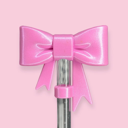 Bubblegum Shimmer | Bow | Straw Topper 10mm