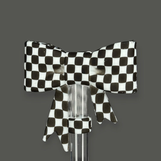 Black & White Checkers | Straw Topper 10mm