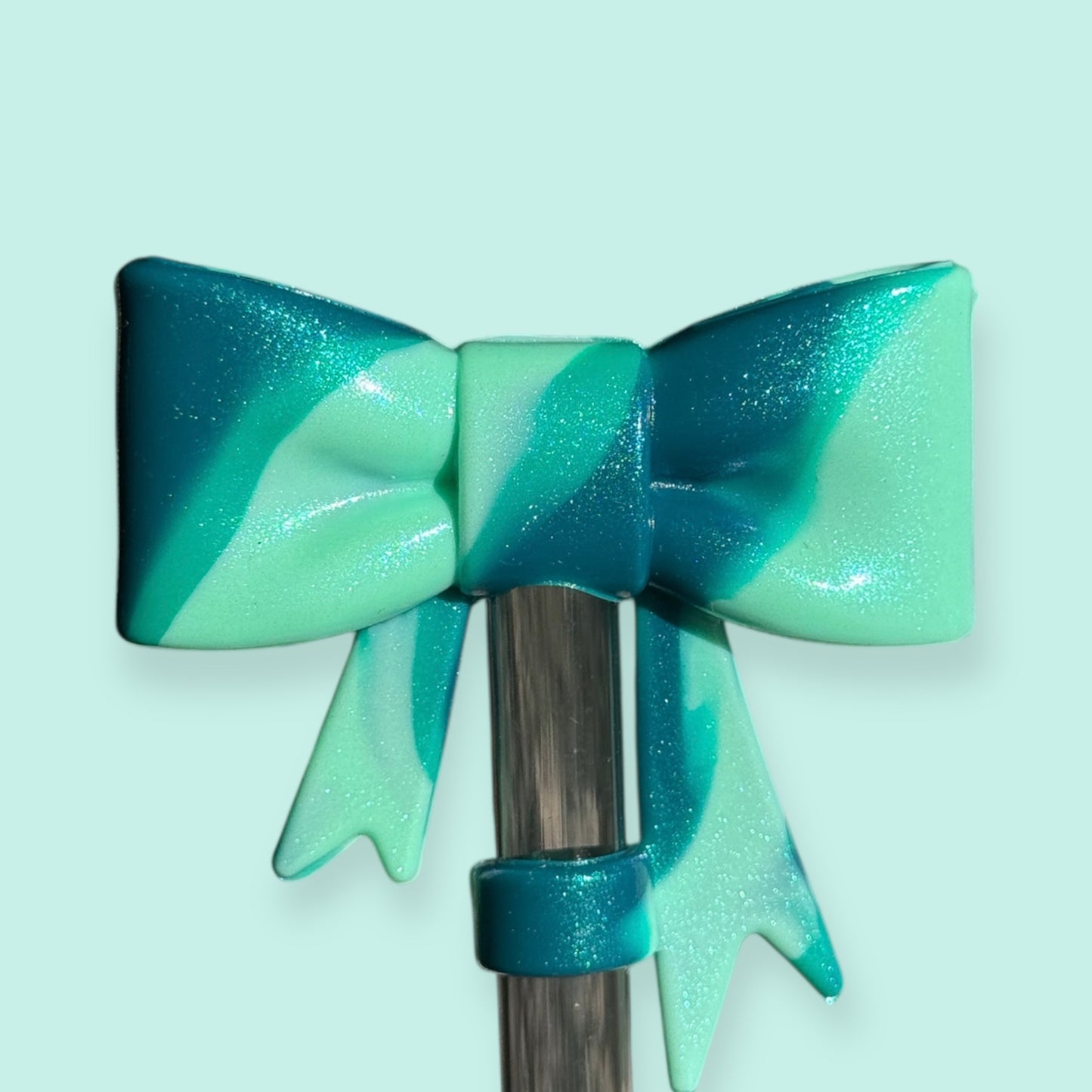 Sea Glass Shimmer | Bow | Straw Topper 10mm