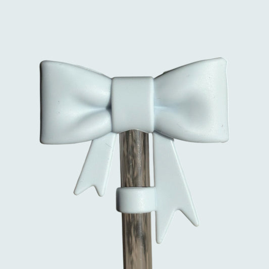Powder Blue | Bow | Straw Topper 10mm
