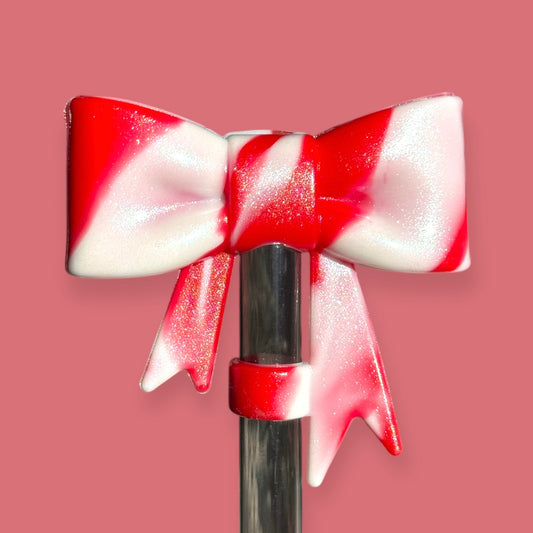 Cherry Vanilla Shimmer | Bow | Straw Topper 10mm