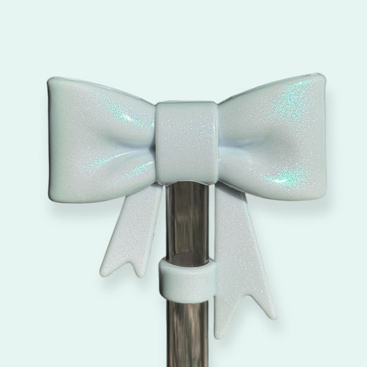 Powder Blue Shimmer | Bow | Straw Topper 10mm