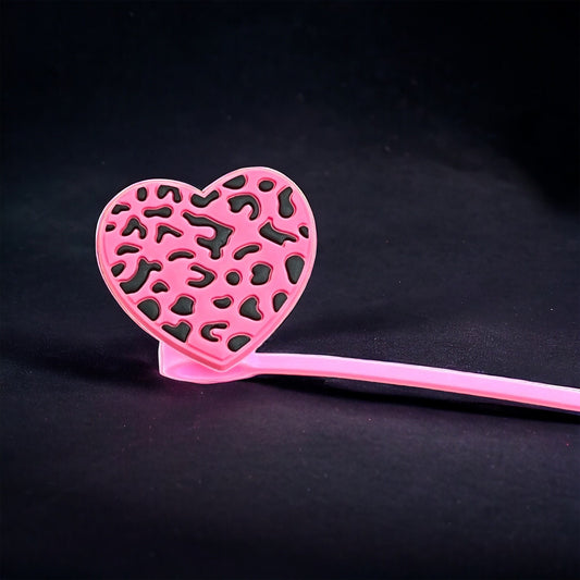 Pink Lep Heart | Straw Topper 10mm