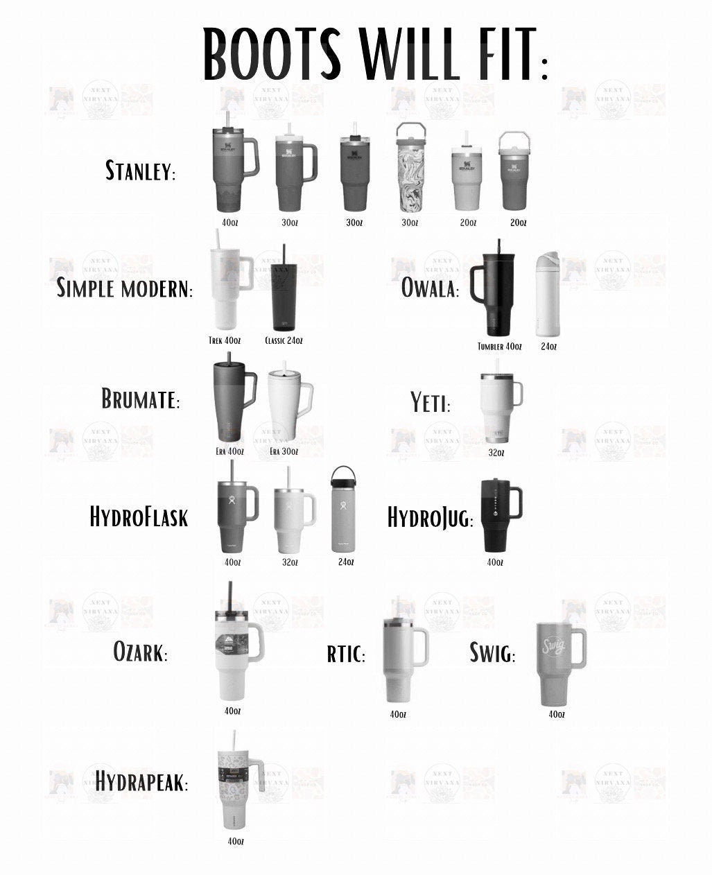 Solid White Silicone Boot Stanley/Simple Modern/Brumate/Hydrojug