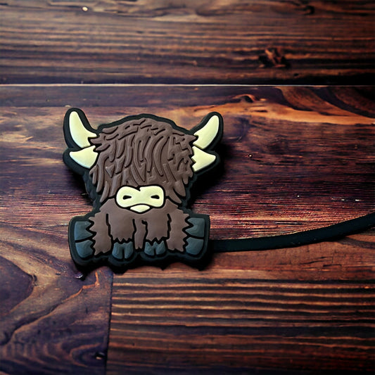 Brown Highland Cow | Straw Topper 10mm