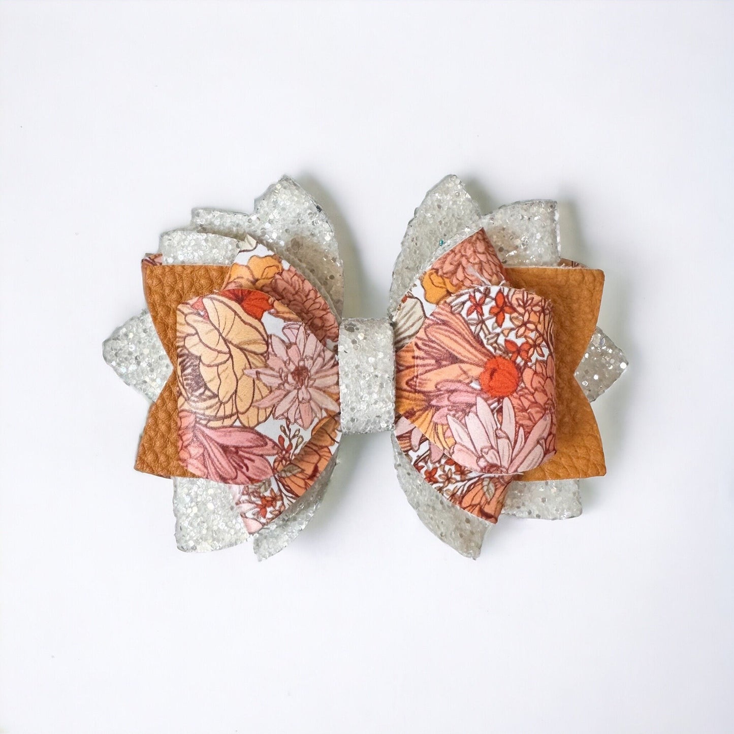 Orange Floral Bow | Fits: Stanley/Simple Modern/Brumate/Hydrojug