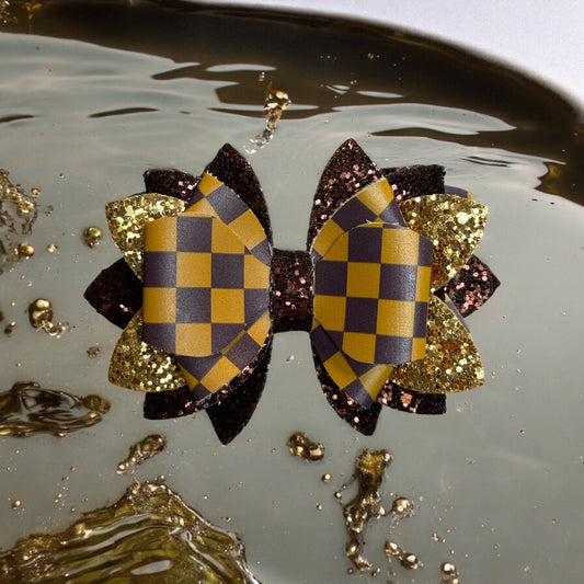 Chocolate Checkers Bow | Fits: Stanley/Simple Modern/Brumate/Hydrojug