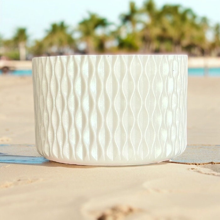 White Shimmer | Waves Texture | Silicone Boot