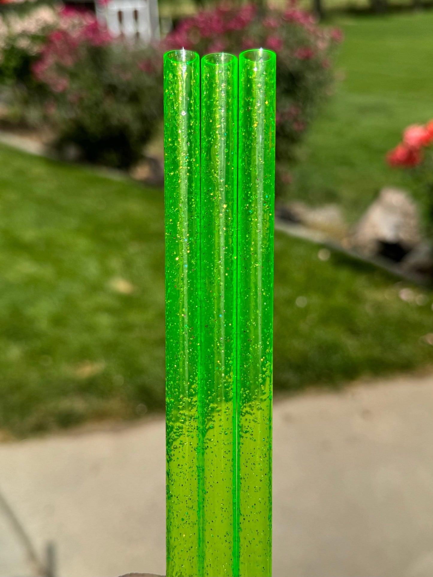 Neon Green Sparkle | (1) Straw 10mm for 40oz Stanley/Simple Modern