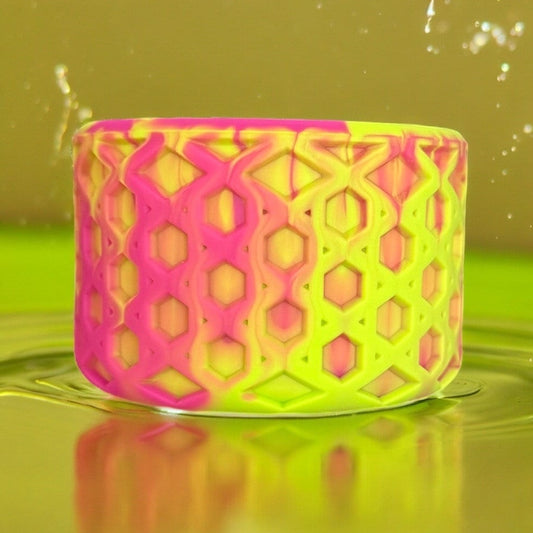 Lime & Pink Swirl Waffle Silicone Boot Stanley/Simple Modern/Brumate/Hydrojug