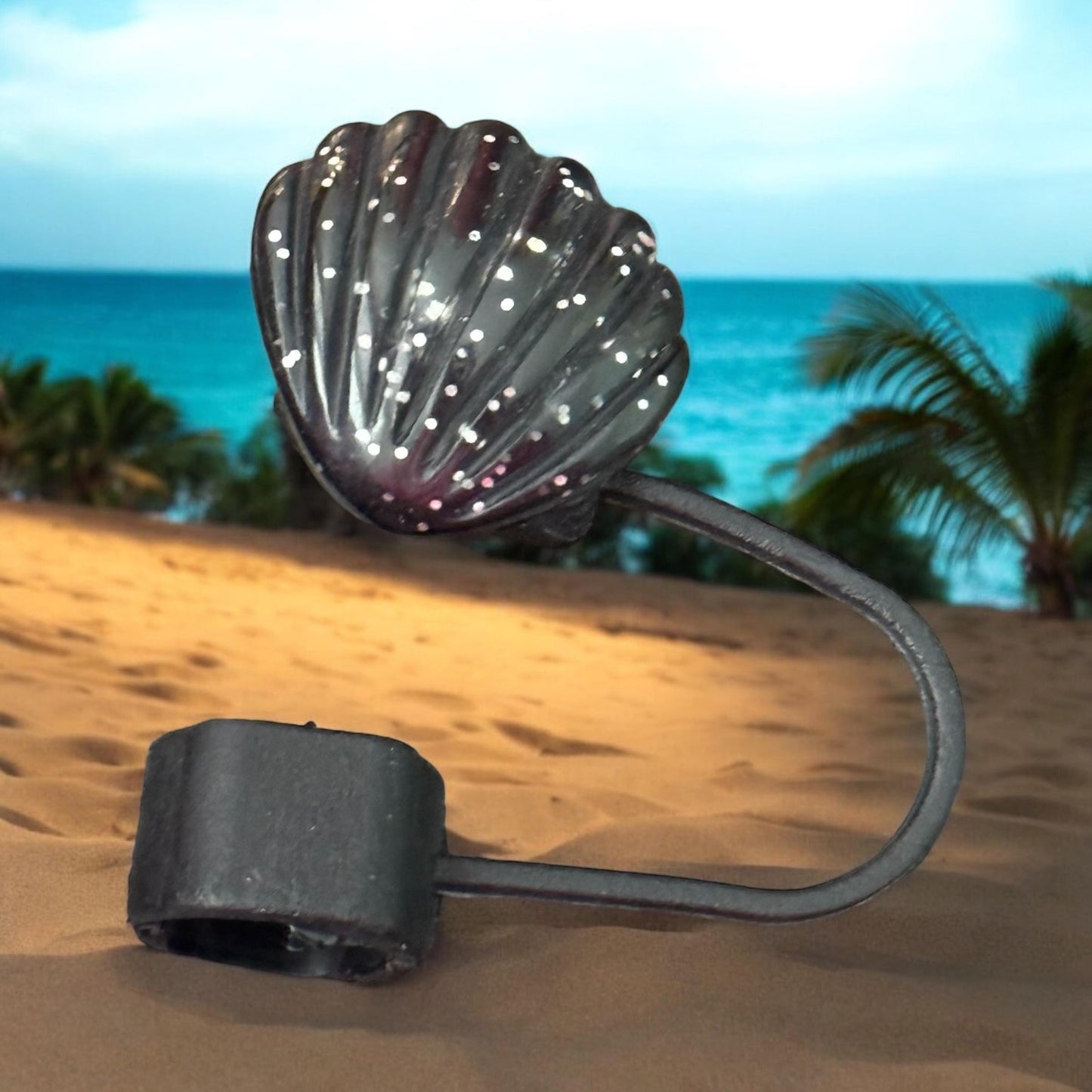 Black Seashell | Straw Topper 10mm