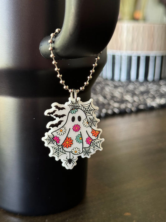 Spooky Floral Ghost | Charm