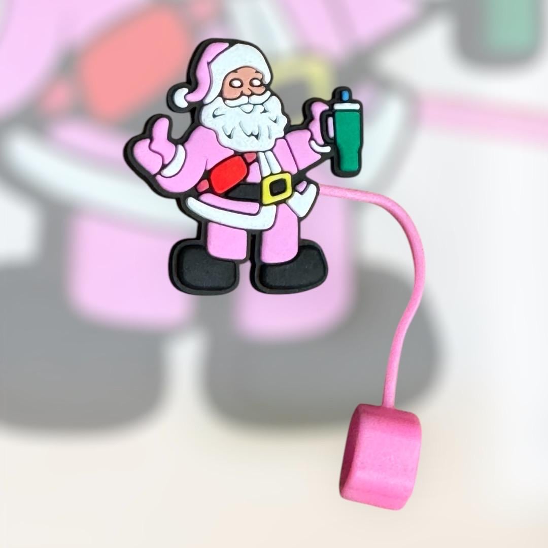 Santa & his Tumbler | Straw Topper 10mm