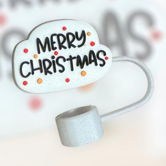 Merry Christmas | Straw Topper 10mm