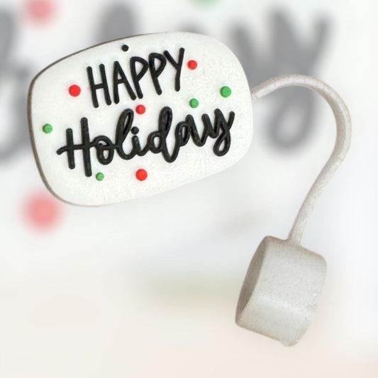 Happy Holidays | Straw Topper 10mm